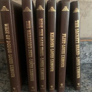Louis Lamour leather books.  Excellent condition. 6 in collection